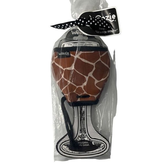 WOOZIE wine Coozie NEW brown print Woozie‎ - Picture 1 of 5